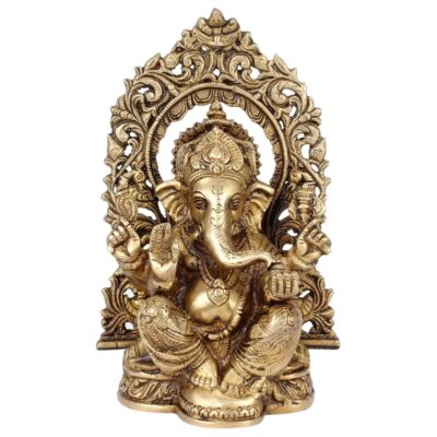 ARTVARKO Brass Ganesh Idol Statue Elephant Murti God Ganesha Vinayak Ganpati - Height 7.5 Inch